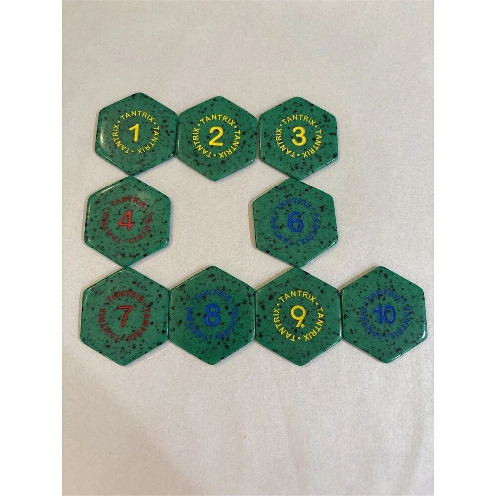 Tantrix Discovery Puzzle Game 1997    9 Green Tiles. Incomplete  Missing #5